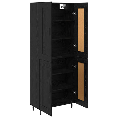 Highboard 2 stk. Schwarz Eichen-Optik 69,5 x 34 x 180 cm