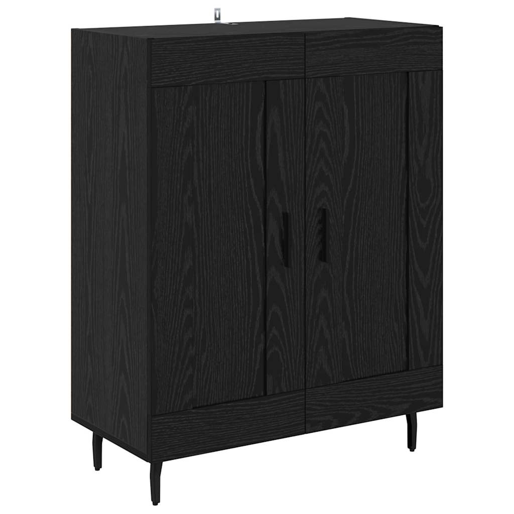 Highboard 2 stk. Schwarz Eichen-Optik 69,5 x 34 x 180 cm