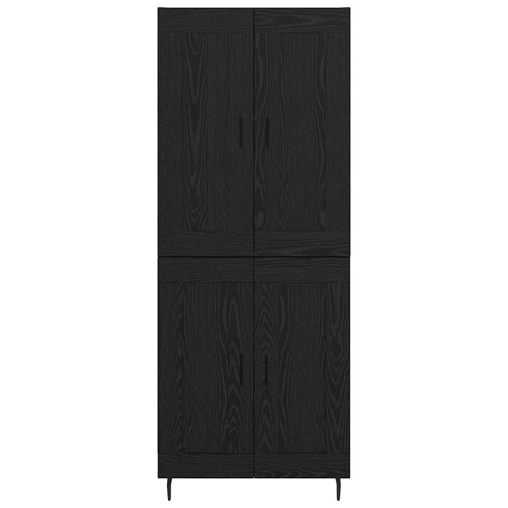 Highboard 2 stk. Schwarz Eichen-Optik 69,5 x 34 x 180 cm