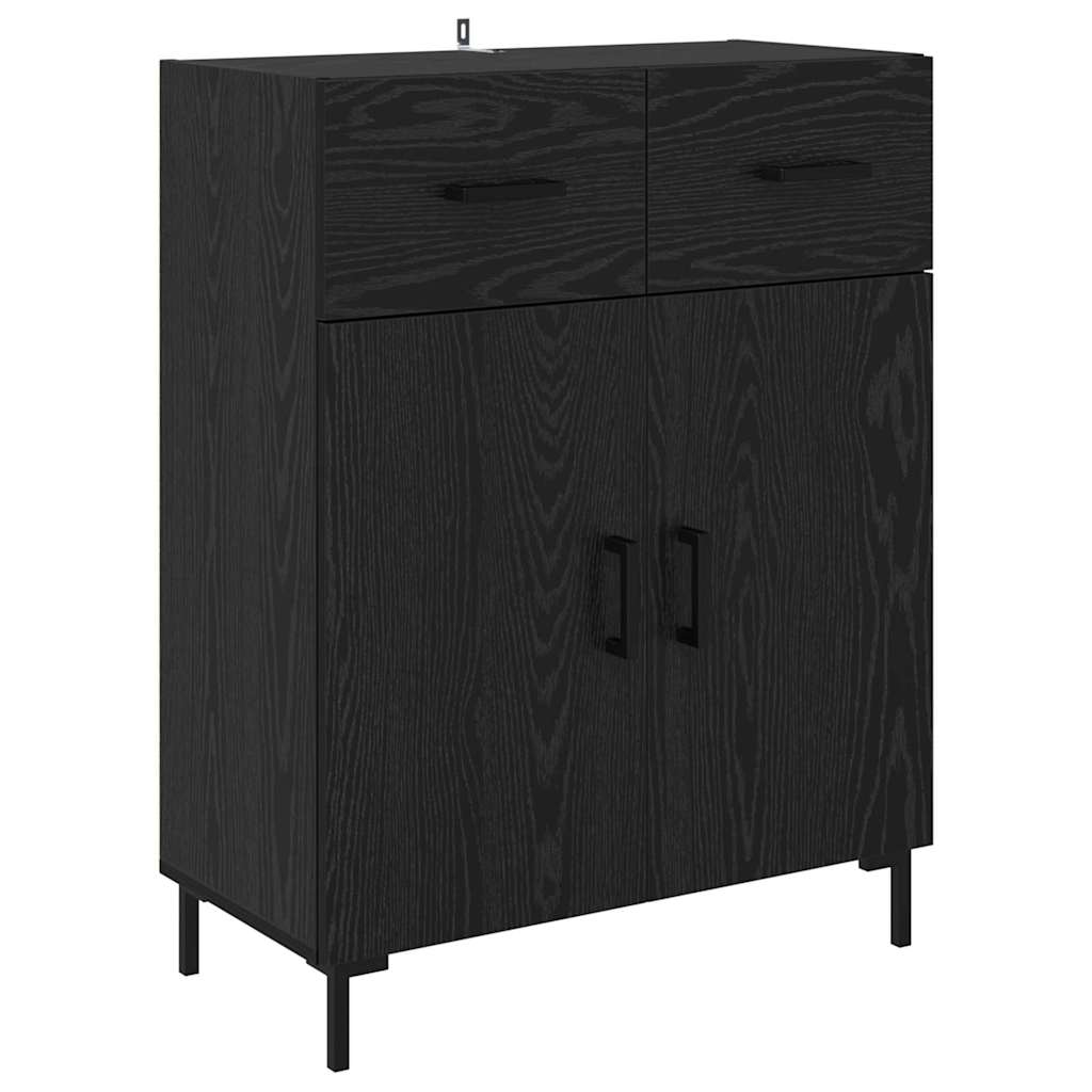 Highboard 2 stk. Schwarz Eichen-Optik 69,5 x 34 x 180 cm