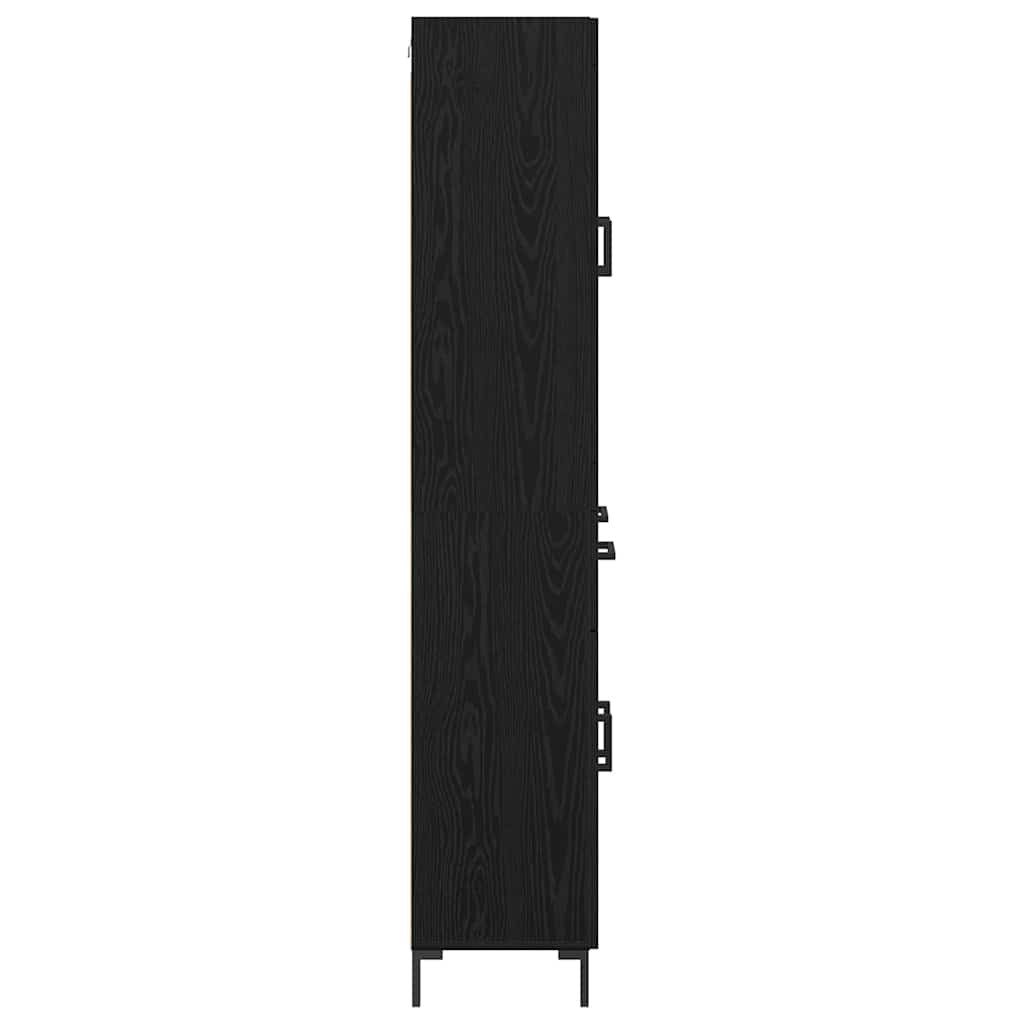 Highboard 2 stk. Schwarz Eichen-Optik 69,5 x 34 x 180 cm