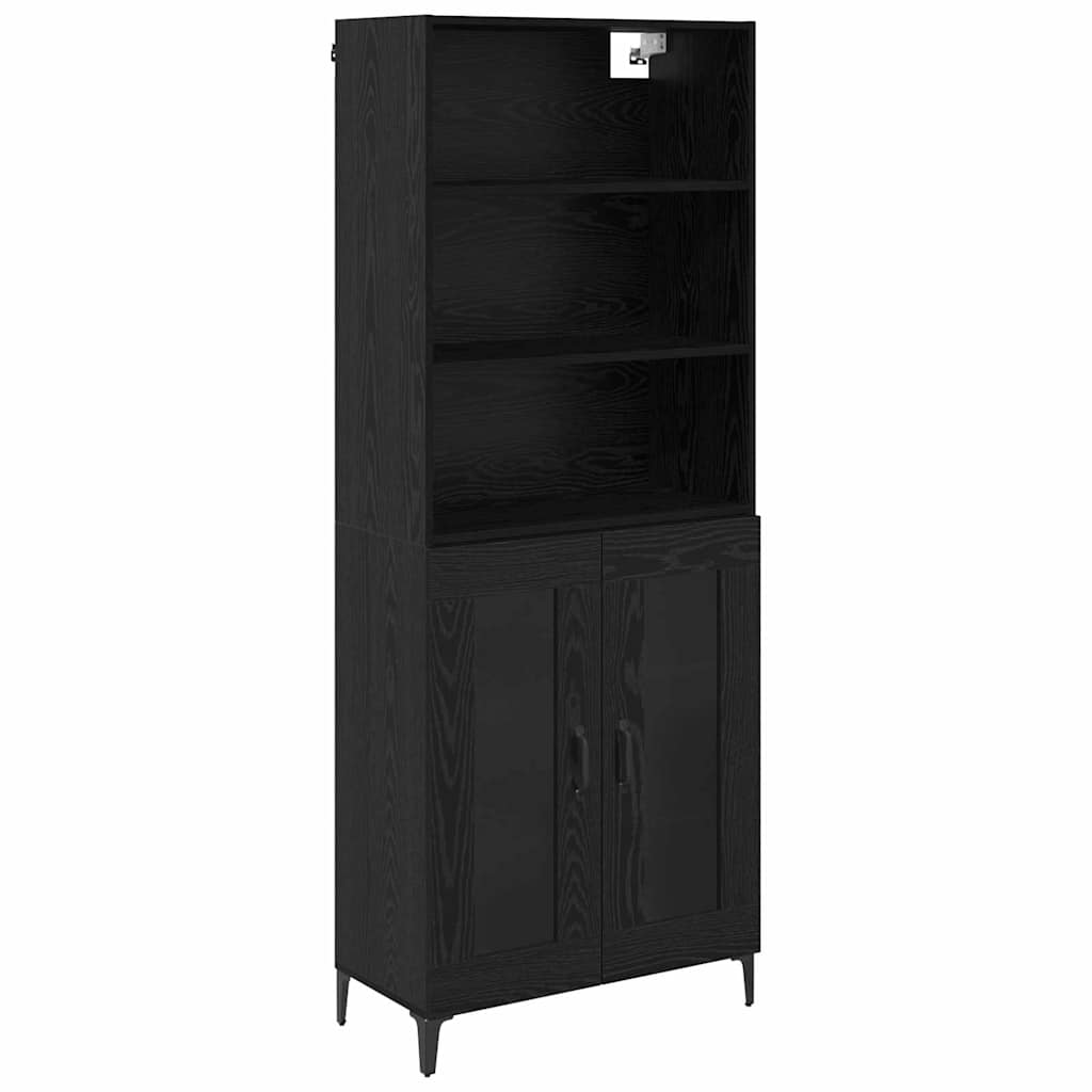 Highboard Schwarz Eichen-Optik 69,5 x 34 x 180 cm Holzwerkstoff