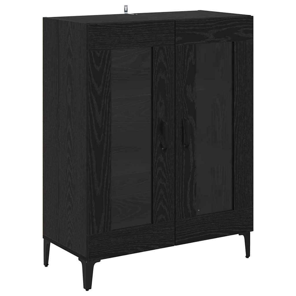 Highboard Schwarz Eichen-Optik 69,5 x 34 x 180 cm Holzwerkstoff