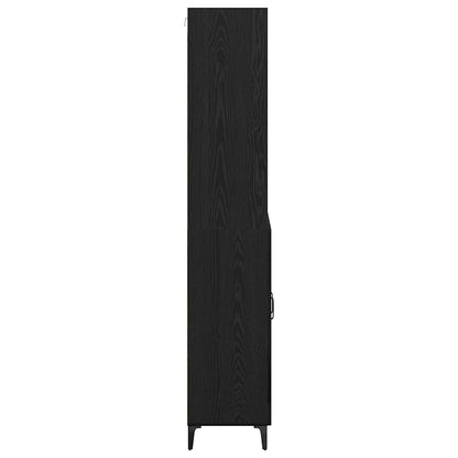 Highboard Schwarz Eichen-Optik 69,5 x 34 x 180 cm Holzwerkstoff