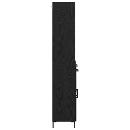 Highboard Schwarz Eichen-Optik 69,5 x 34 x 180 cm Holzwerkstoff