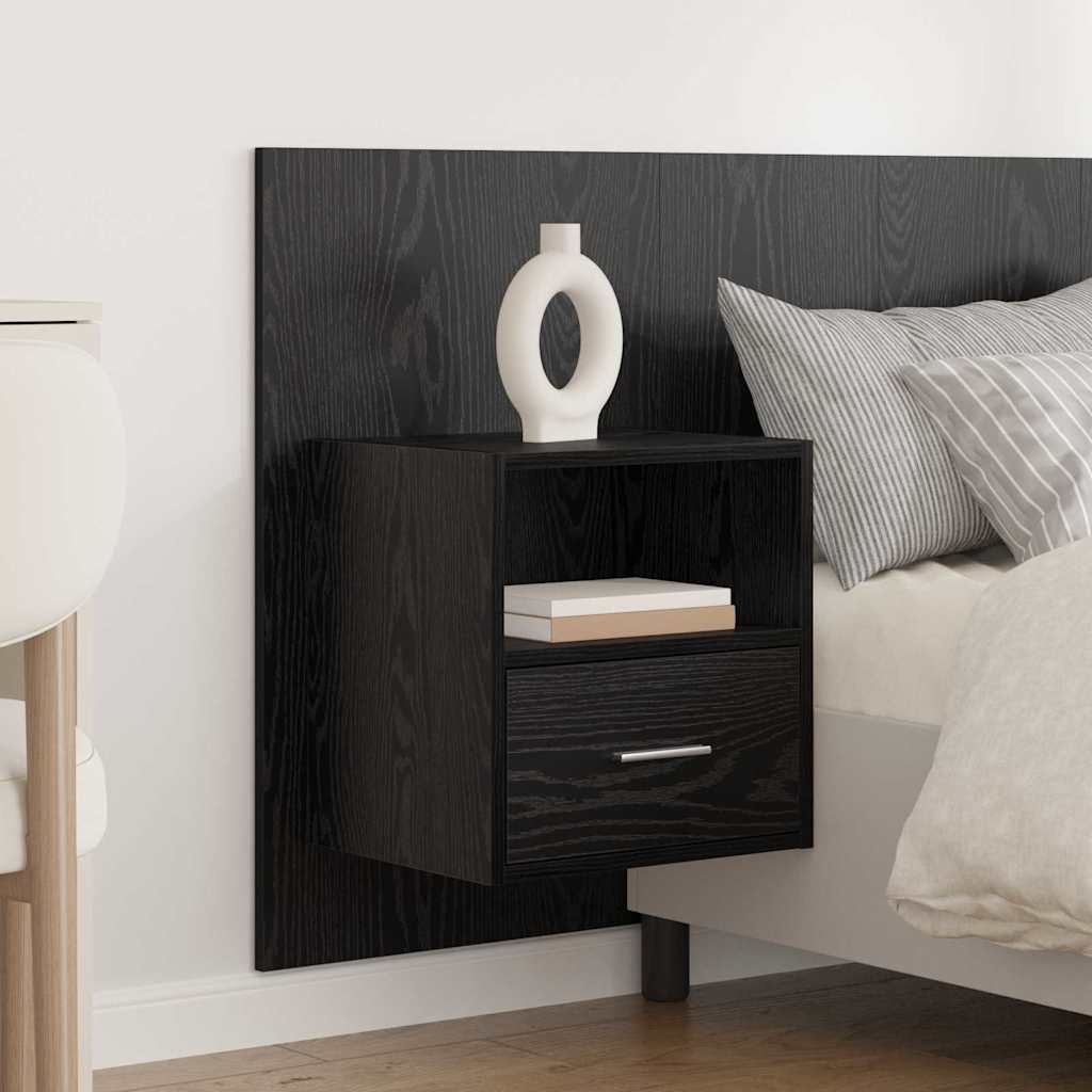 Kopfteil mit Schrank 3 stk. Schwarz Eichen-Optik Holzwerkstoff