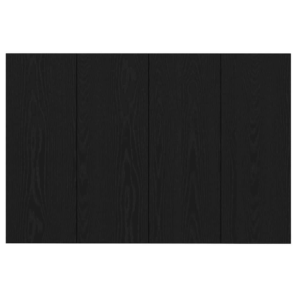 Kopfteil mit Schrank 3 stk. Schwarz Eichen-Optik Holzwerkstoff
