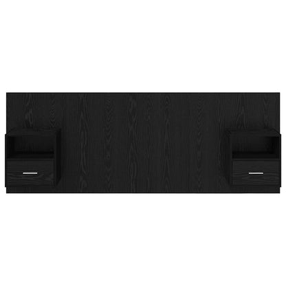 Kopfteil mit Schrank 3 stk. Schwarz Eichen-Optik Holzwerkstoff
