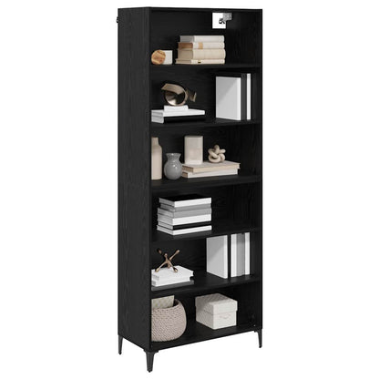 Highboard Schwarz Eichen-Optik 69,5 x 34 x 180 cm Holzwerkstoff