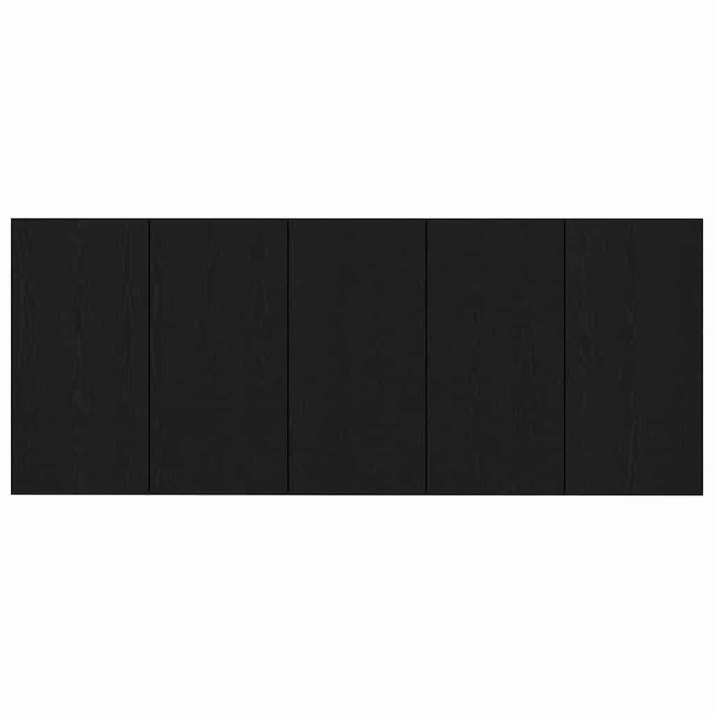 Kopfteil mit Schrank 3 stk. Schwarz Eichen-Optik Holzwerkstoff