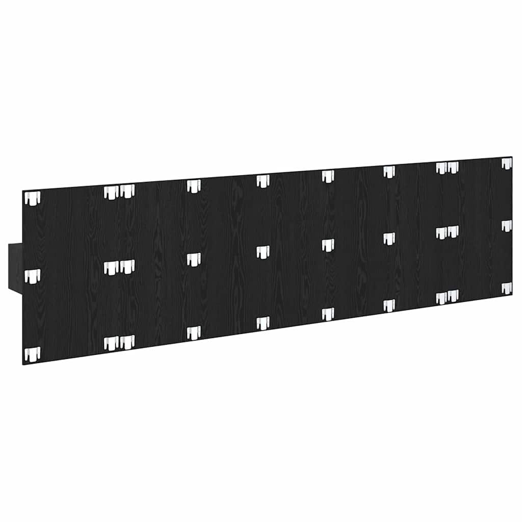 Kopfteil mit Schrank 3 stk. Schwarz Eichen-Optik Holzwerkstoff