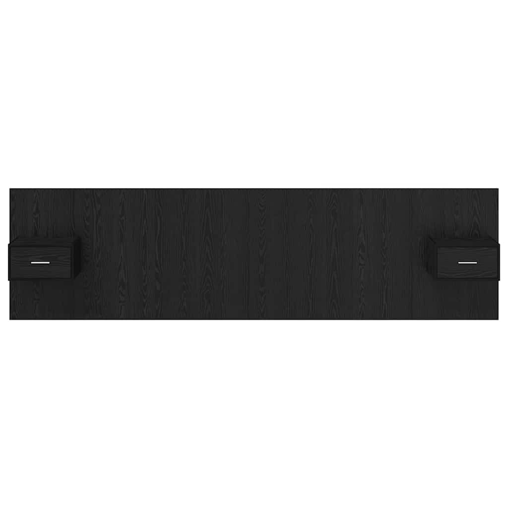 Kopfteil mit Schrank 3 stk. Schwarz Eichen-Optik Holzwerkstoff