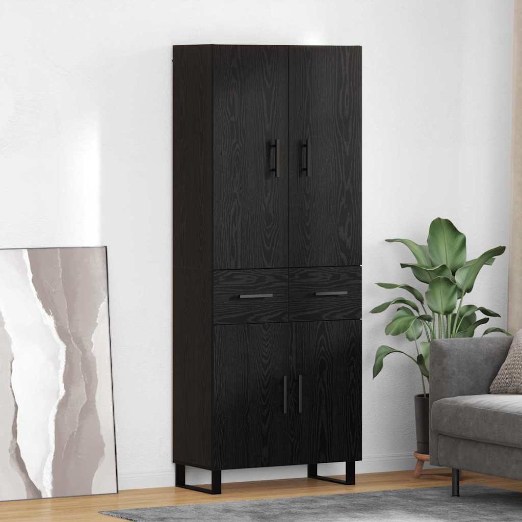Highboard 2 pcs Schwarz Eichen-Optik 69,5 x 34 x 180 cm