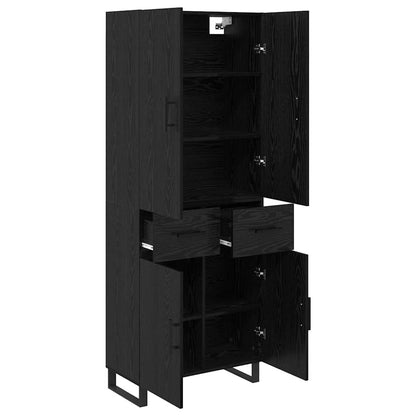 Highboard 2 stk. Schwarz Eichen-Optik 69,5 x 34 x 180 cm