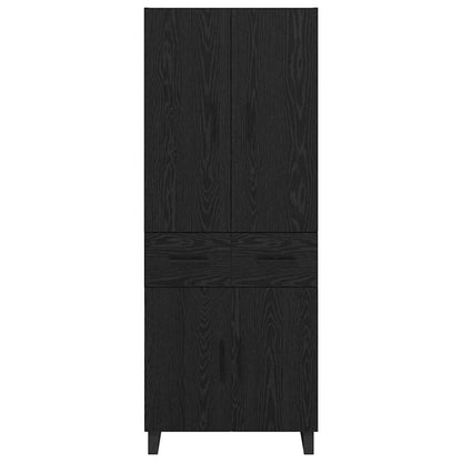 Highboard 2 stk. Schwarz Eichen-Optik 69,5 x 34 x 180 cm
