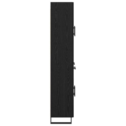Highboard 2 stk. Schwarz Eichen-Optik 69,5 x 34 x 180 cm