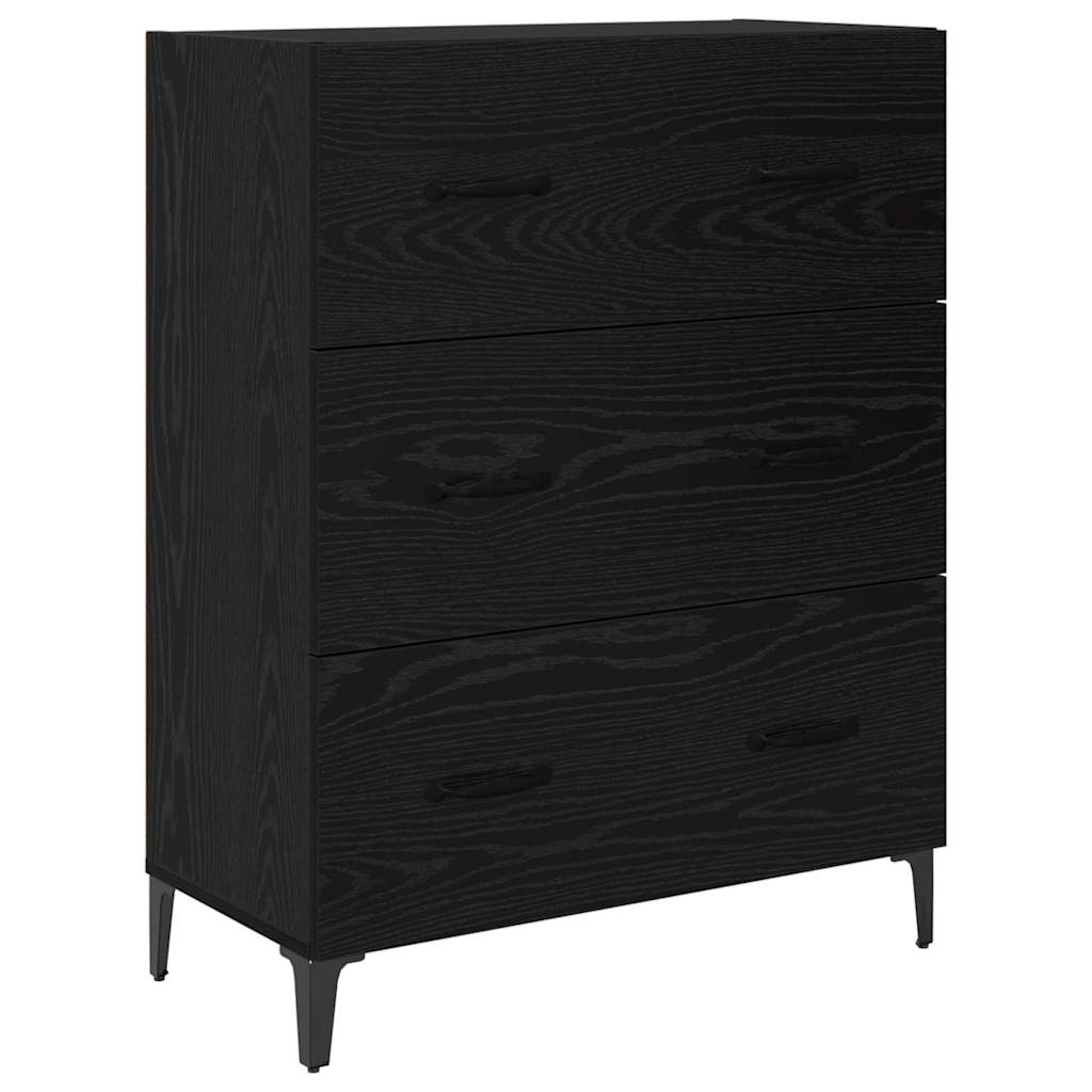 Highboard Schwarz Eichen-Optik 69,5 x 34 x 180 cm Holzwerkstoff