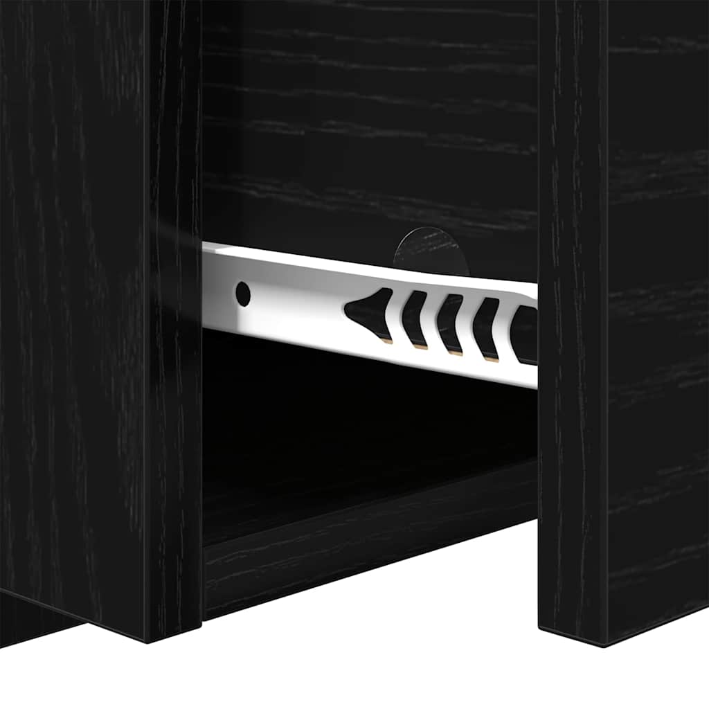 Kopfteil mit Schrank 3 Stk. Schwarz Eichen-Optik Holzwerkstoff