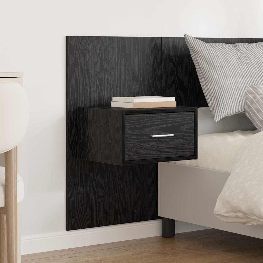 Kopfteil mit Schrank 3 Stk. Schwarz Eichen-Optik Holzwerkstoff