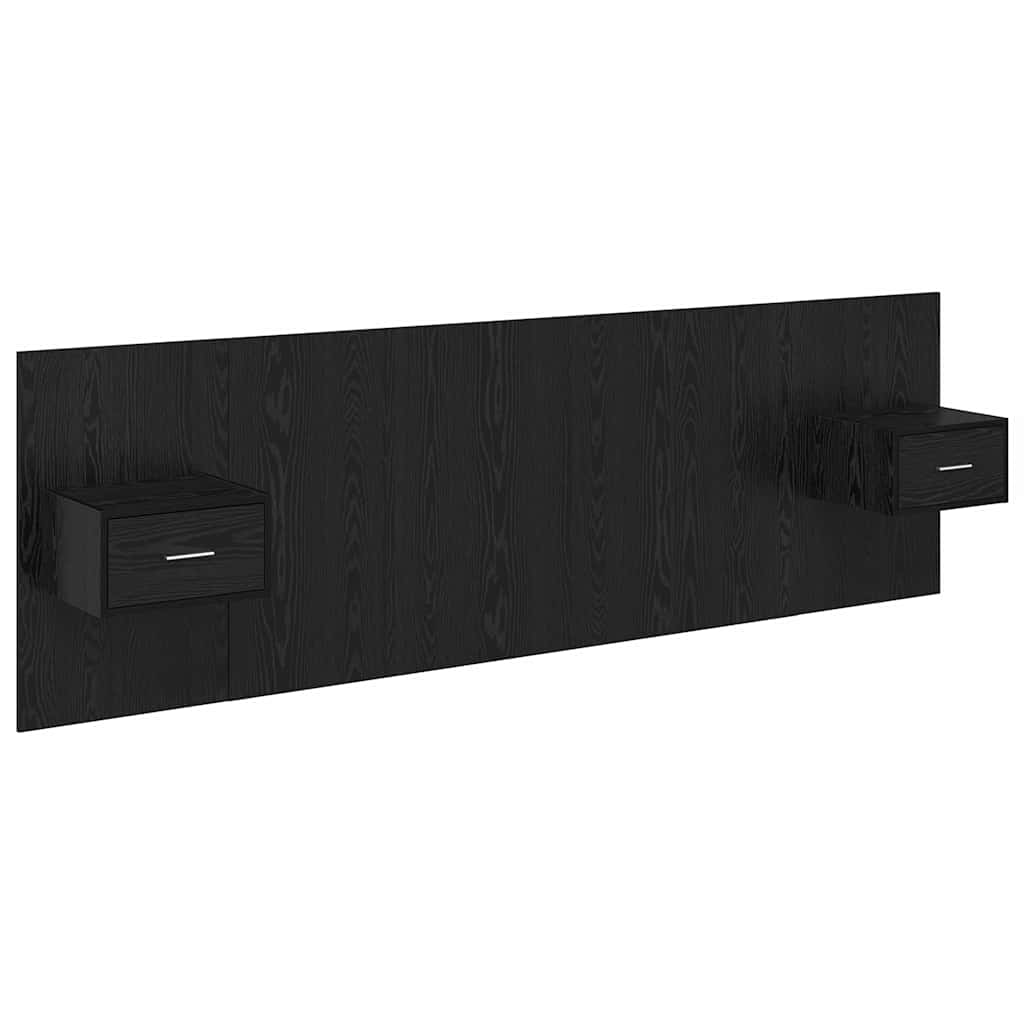 Kopfteil mit Schrank 3 Stk. Schwarz Eichen-Optik Holzwerkstoff