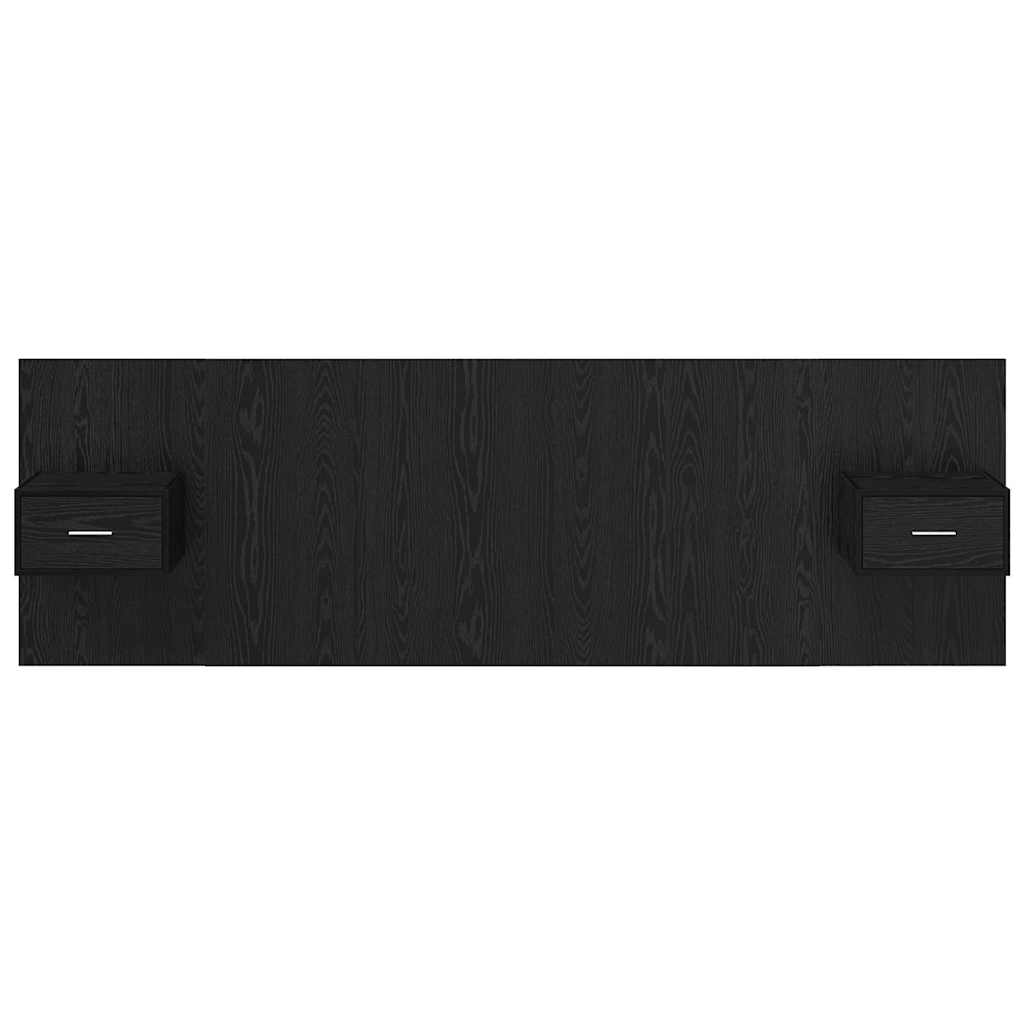 Kopfteil mit Schrank 3 Stk. Schwarz Eichen-Optik Holzwerkstoff
