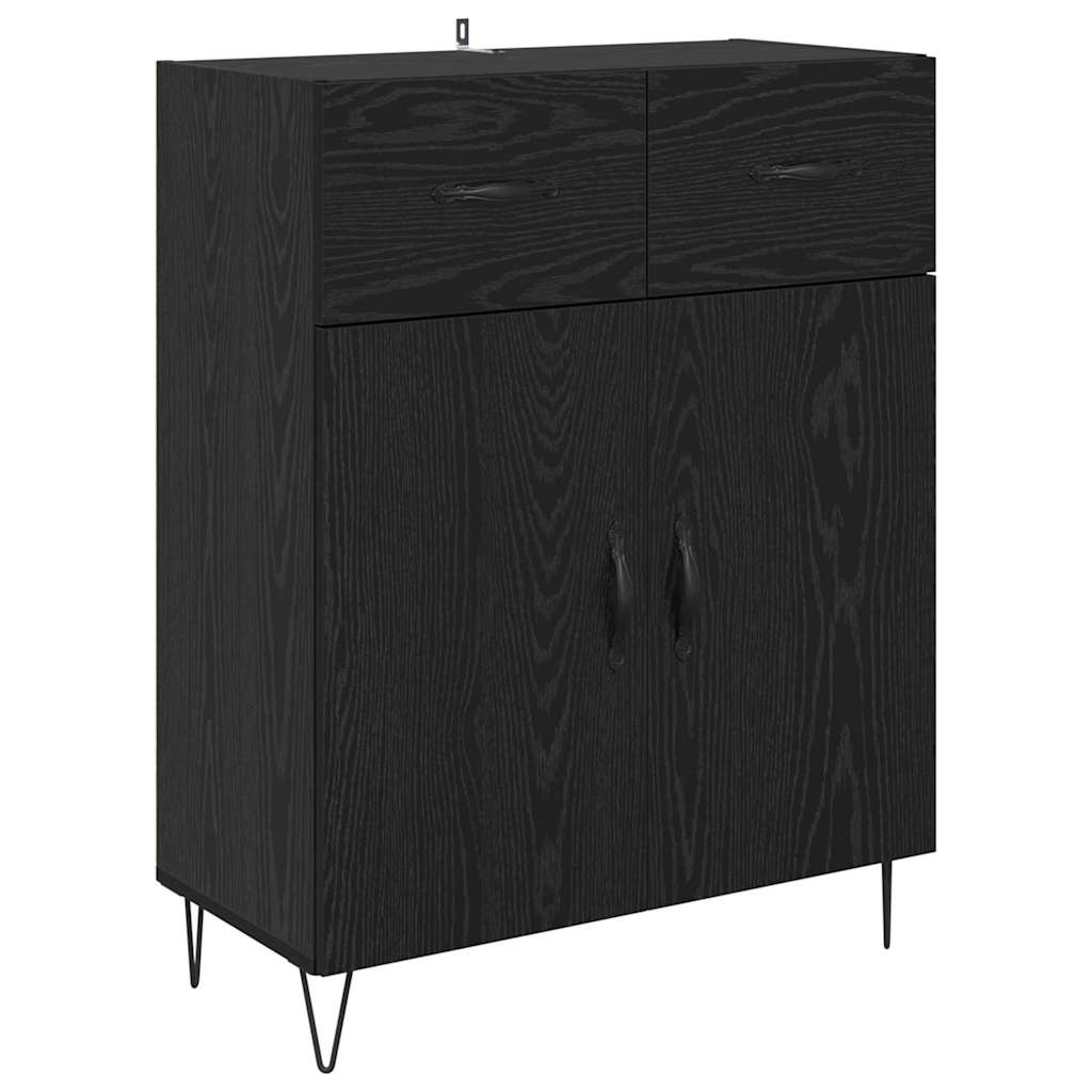Highboard 2 Stk. Schwarz Eichen-Optik 69,5 x 34 x 180 cm