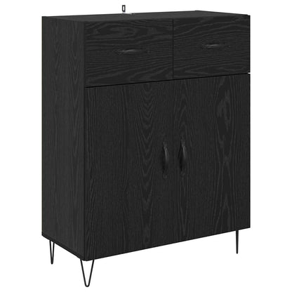 Highboard 2 Stk. Schwarz Eichen-Optik 69,5 x 34 x 180 cm