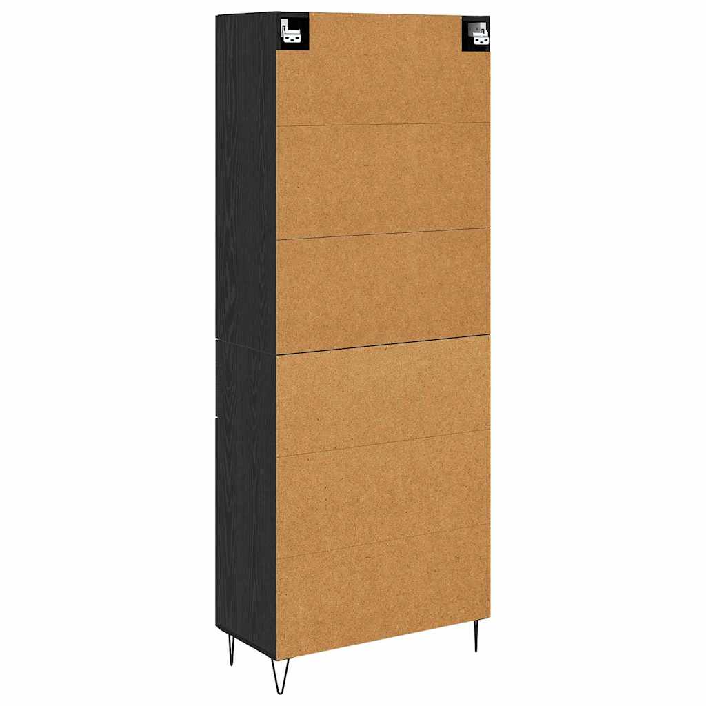 Highboard 2 Stk. Schwarz Eichen-Optik 69,5 x 34 x 180 cm