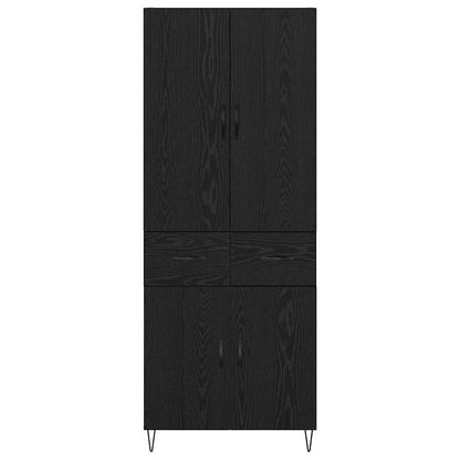 Highboard 2 Stk. Schwarz Eichen-Optik 69,5 x 34 x 180 cm