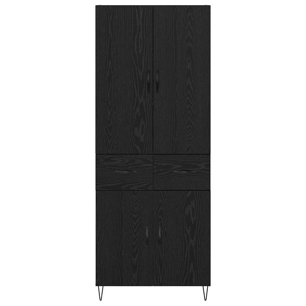 Highboard 2 Stk. Schwarz Eichen-Optik 69,5 x 34 x 180 cm