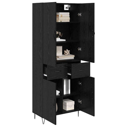Highboard 2 Stk. Schwarz Eichen-Optik 69,5 x 34 x 180 cm