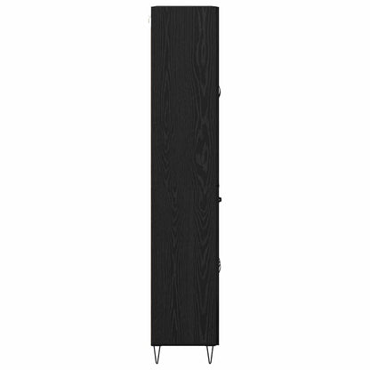 Highboard 2 Stk. Schwarz Eichen-Optik 69,5 x 34 x 180 cm