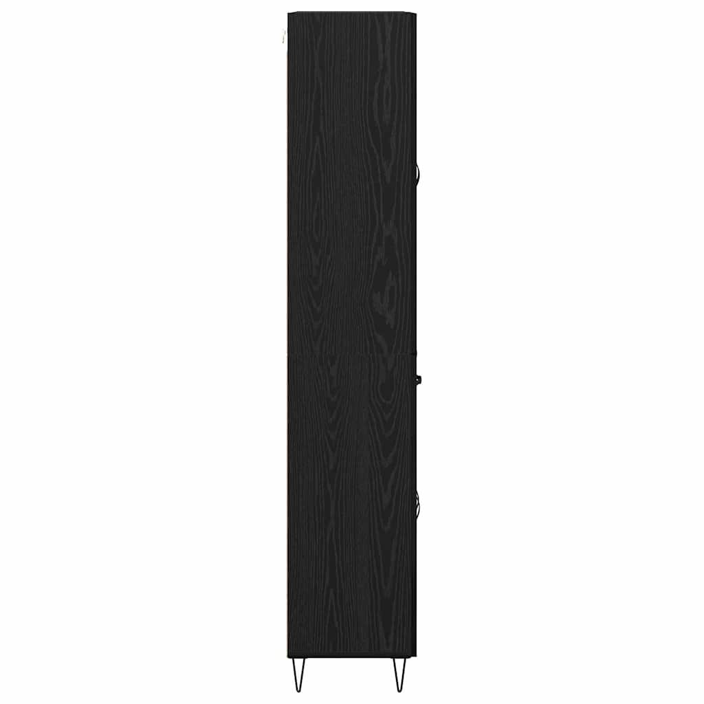 Highboard 2 Stk. Schwarz Eichen-Optik 69,5 x 34 x 180 cm