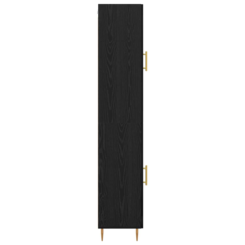 Highboard 2 stk. Schwarz Eichen-Optik 34,5 x 34 x 180 cm