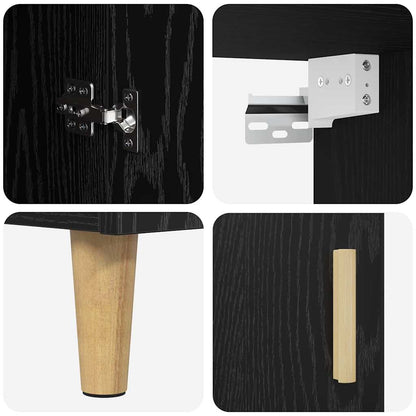 Highboard Schwarz Eichen-Optik 69,5 x 34 x 180 cm