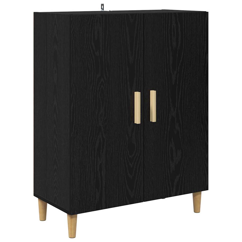 Highboard Schwarz Eichen-Optik 69,5 x 34 x 180 cm