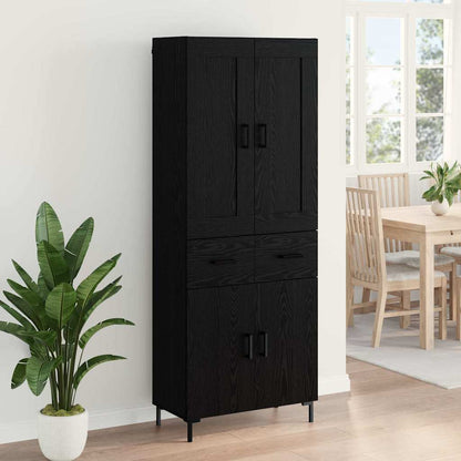 Highboard 2 stk. Schwarz Eichen-Optik 69,5 x 34 x 180 cm