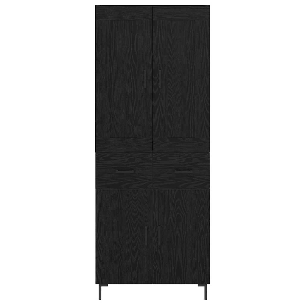 Highboard 2 stk. Schwarz Eichen-Optik 69,5 x 34 x 180 cm
