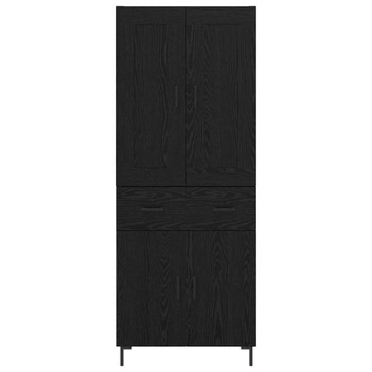Highboard 2 stk. Schwarz Eichen-Optik 69,5 x 34 x 180 cm