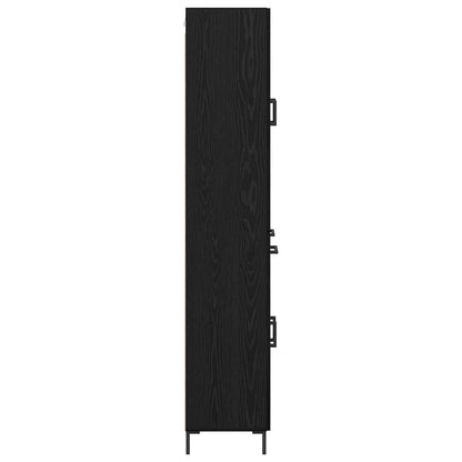 Highboard 2 stk. Schwarz Eichen-Optik 69,5 x 34 x 180 cm