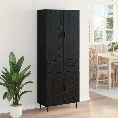 Highboard 2 stk. Schwarz Eichen-Optik 69,5 x 34 x 180 cm