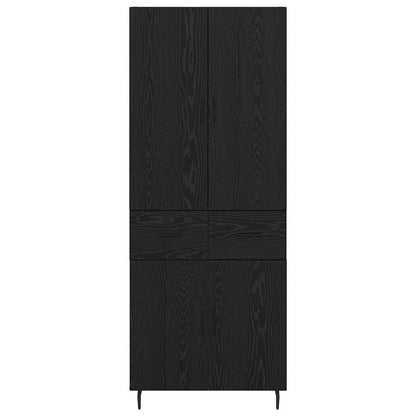 Highboard 2 stk. Schwarz Eichen-Optik 69,5 x 34 x 180 cm