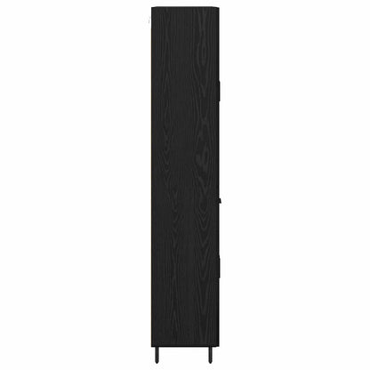 Highboard 2 stk. Schwarz Eichen-Optik 69,5 x 34 x 180 cm