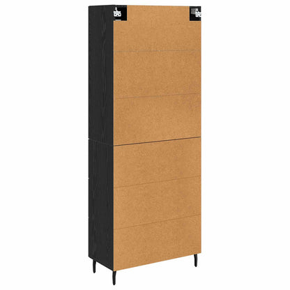 Highboard 2 stk. Schwarz Eichen-Optik 69,5 x 34 x 180 cm