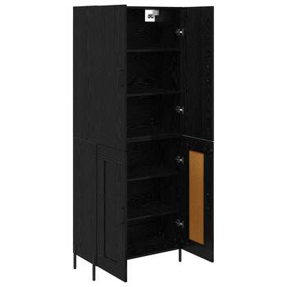 Highboard Schwarz Eichen-Optik 69,5 x 34 x 180 cm Holzwerkstoff