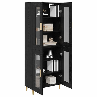 Highboard Schwarz Eichen-Optik 69,5 x 34 x 180 cm Holzwerkstoff