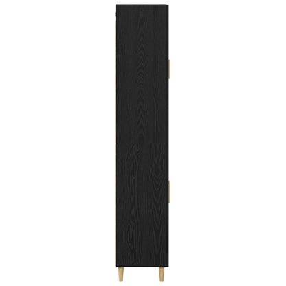 Highboard Schwarz Eichen-Optik 69,5 x 34 x 180 cm Holzwerkstoff