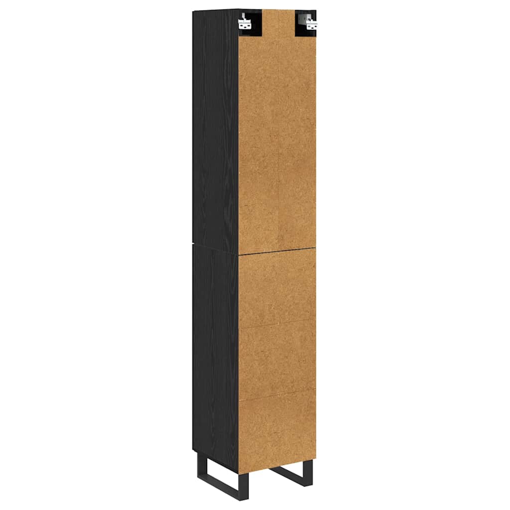 Highboard Schwarz Eichen-Optik 34,5 x 34 x 180 cm Holzwerkstoff