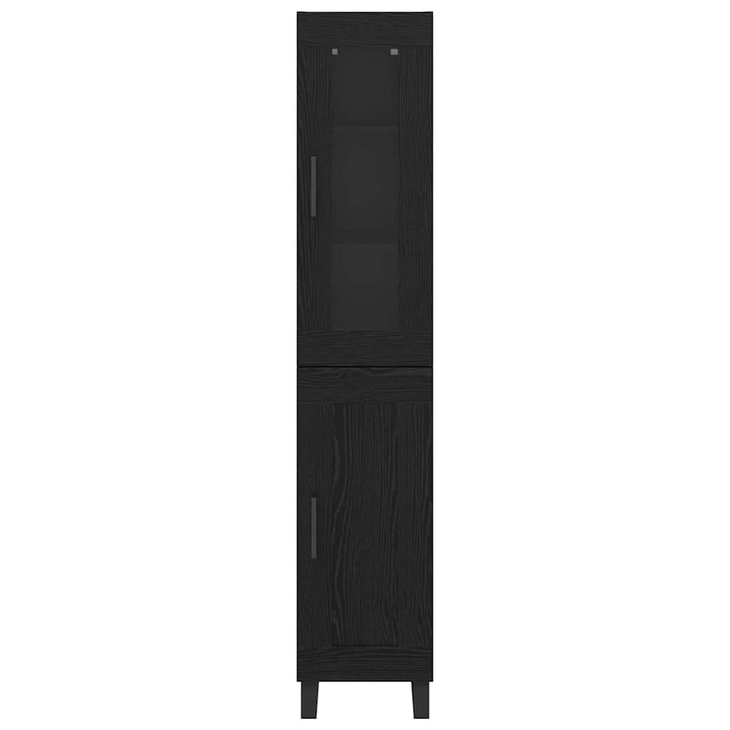 Highboard Schwarz Eichen-Optik 34,5 x 34 x 180 cm Holzwerkstoff