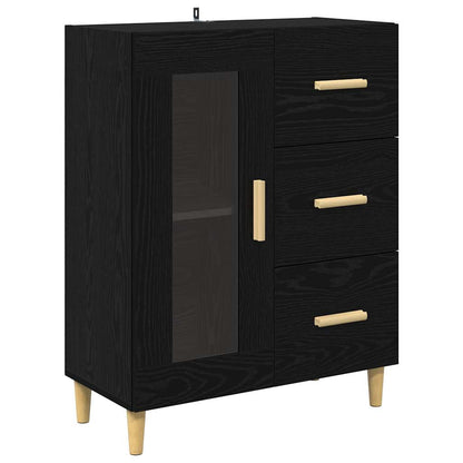 Highboard Schwarz Eichen-Optik 69,5 x 32,5 x 180 cm